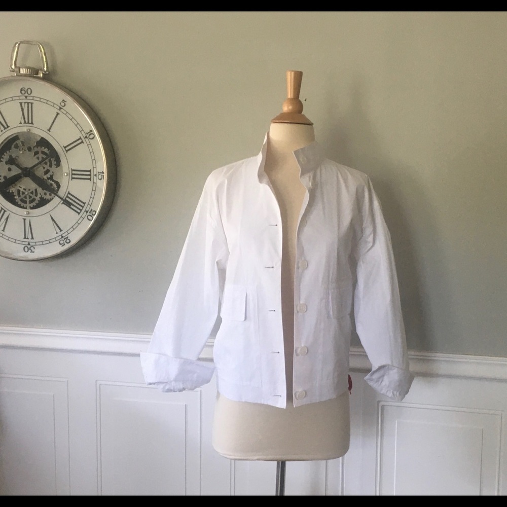 Theory white cotton bomber jacket